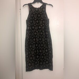 H&M Black Floral Lace Midi Dress